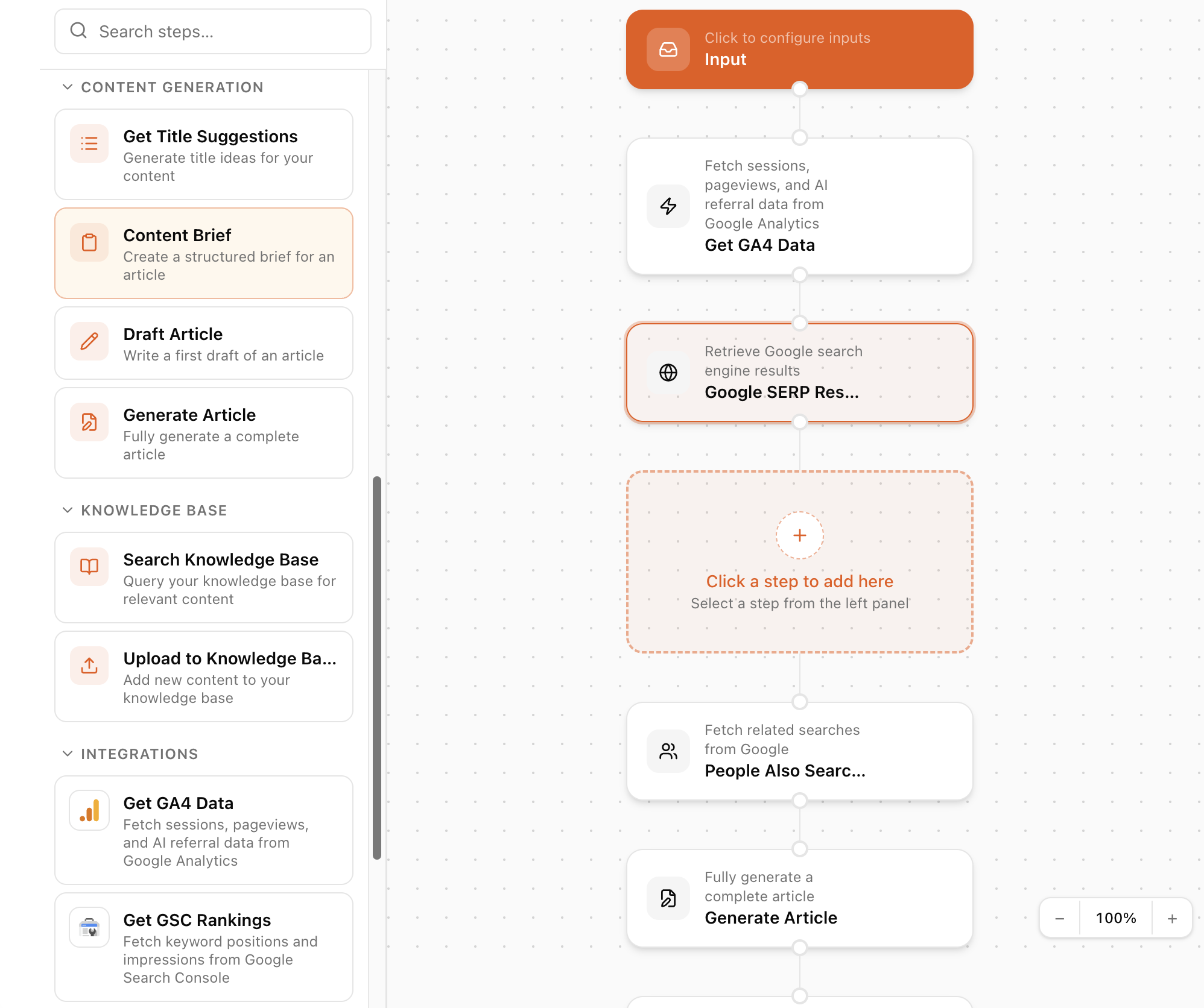 Lantern workflow builder interface
